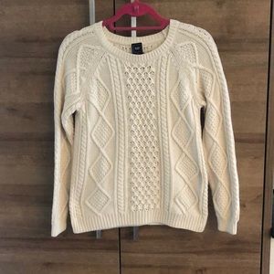 White knit sweater